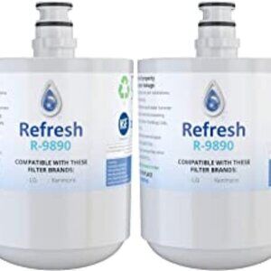 TWO new Refresh R-9890 Replacement Water Filter LG & Kenmore Refrigerators